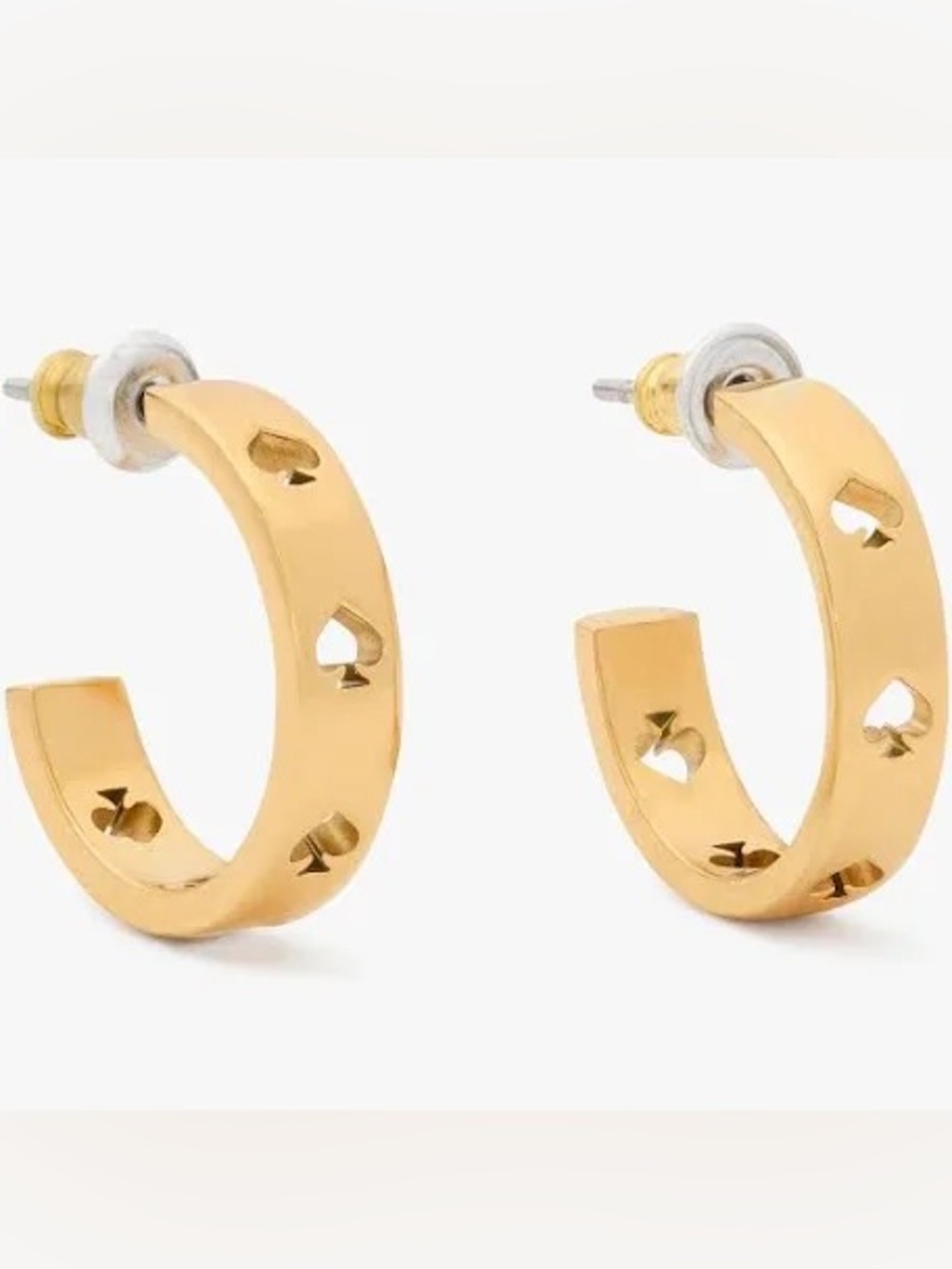 Kate Spade  Cut To The Chase Spade Huggies Earrings in Gold Color - NWT